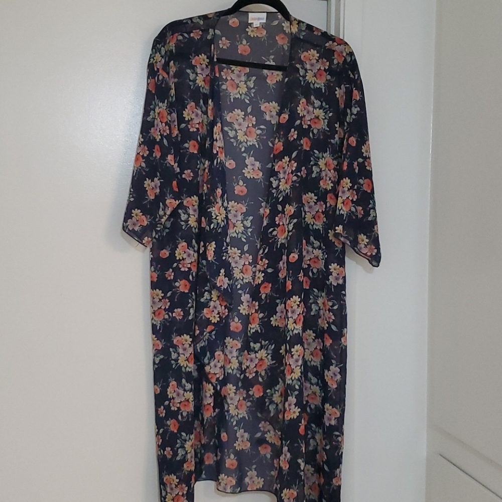 Lularoe Shirley Kimono floral, like new